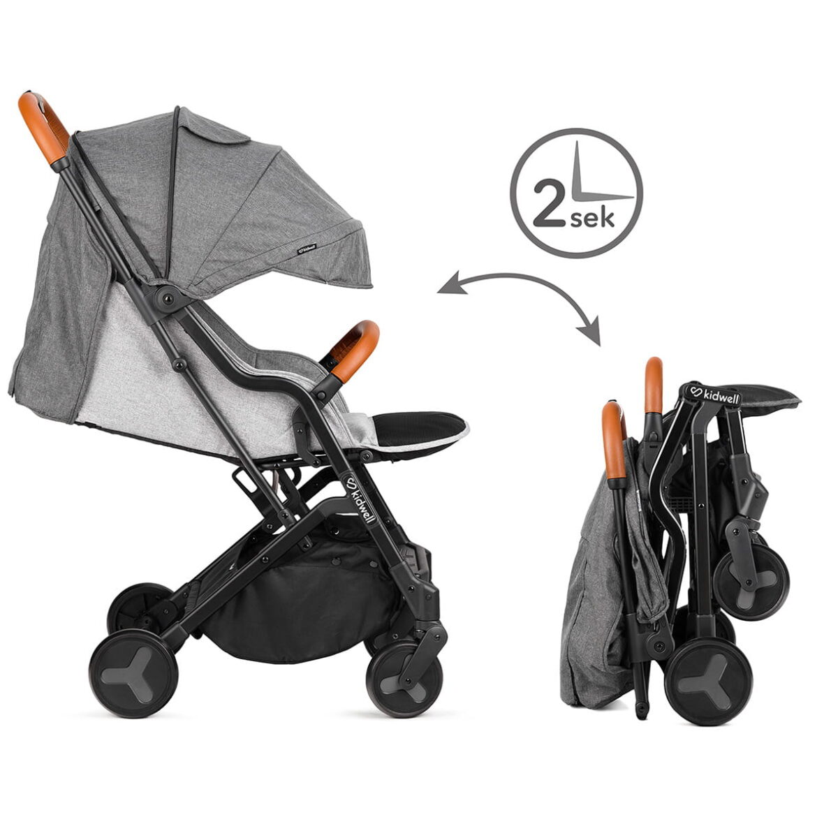 Прогулянкова коляска Kidwell Mavero Black/ Brown - Фото 10