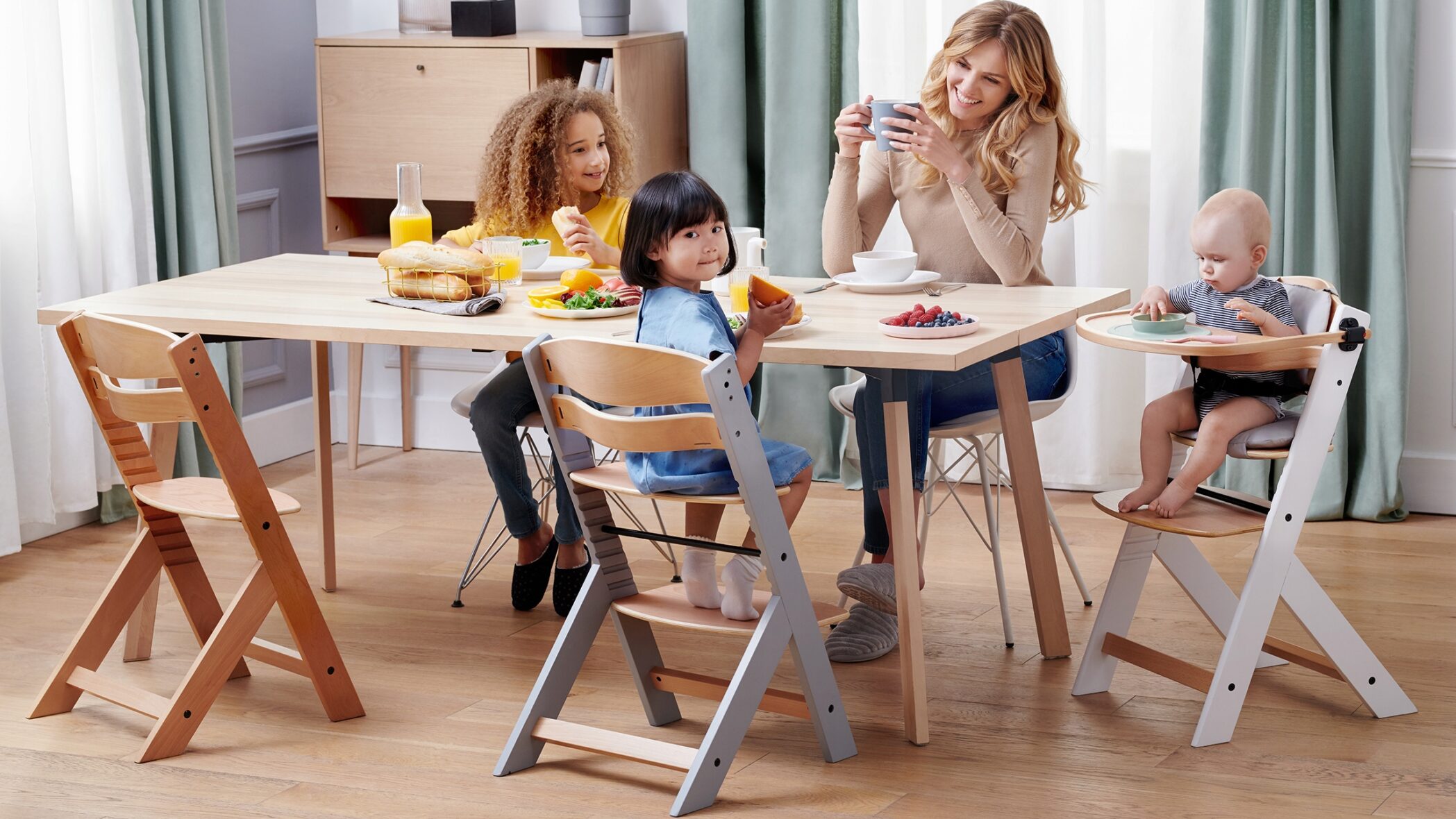 Стільчик для годування KiderKraft Enock Natural Grey - Фото 6