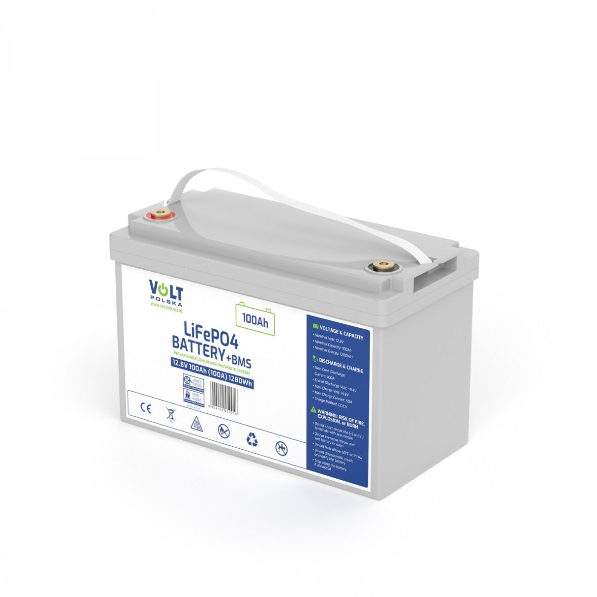 Акумуляторна батарея Volt Polska LiFePO4 12,8 V 100 Ah (100 А) + BMS - Фото 1