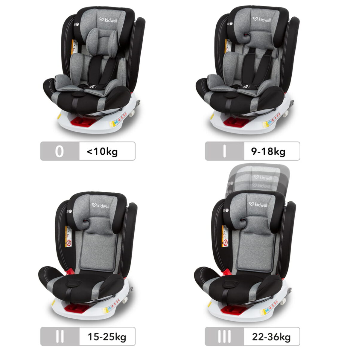 Автокрісло Kidwell ORBIT ISOFIX 0-36 kg Black - Фото 5
