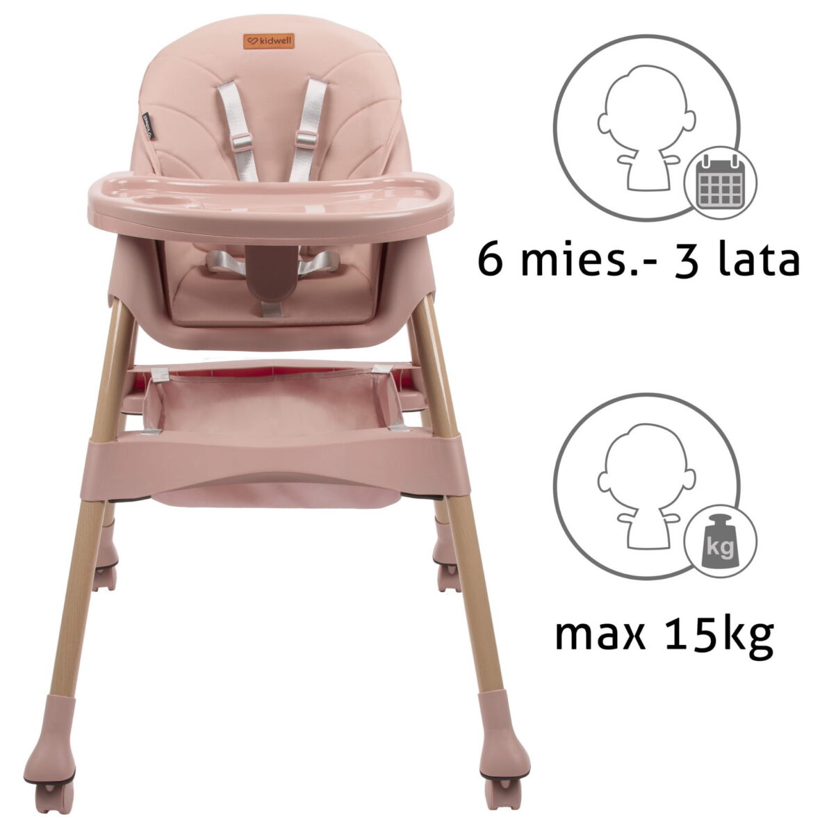 Стільчик для годування Kidwell KARIMI Pink - Фото 4