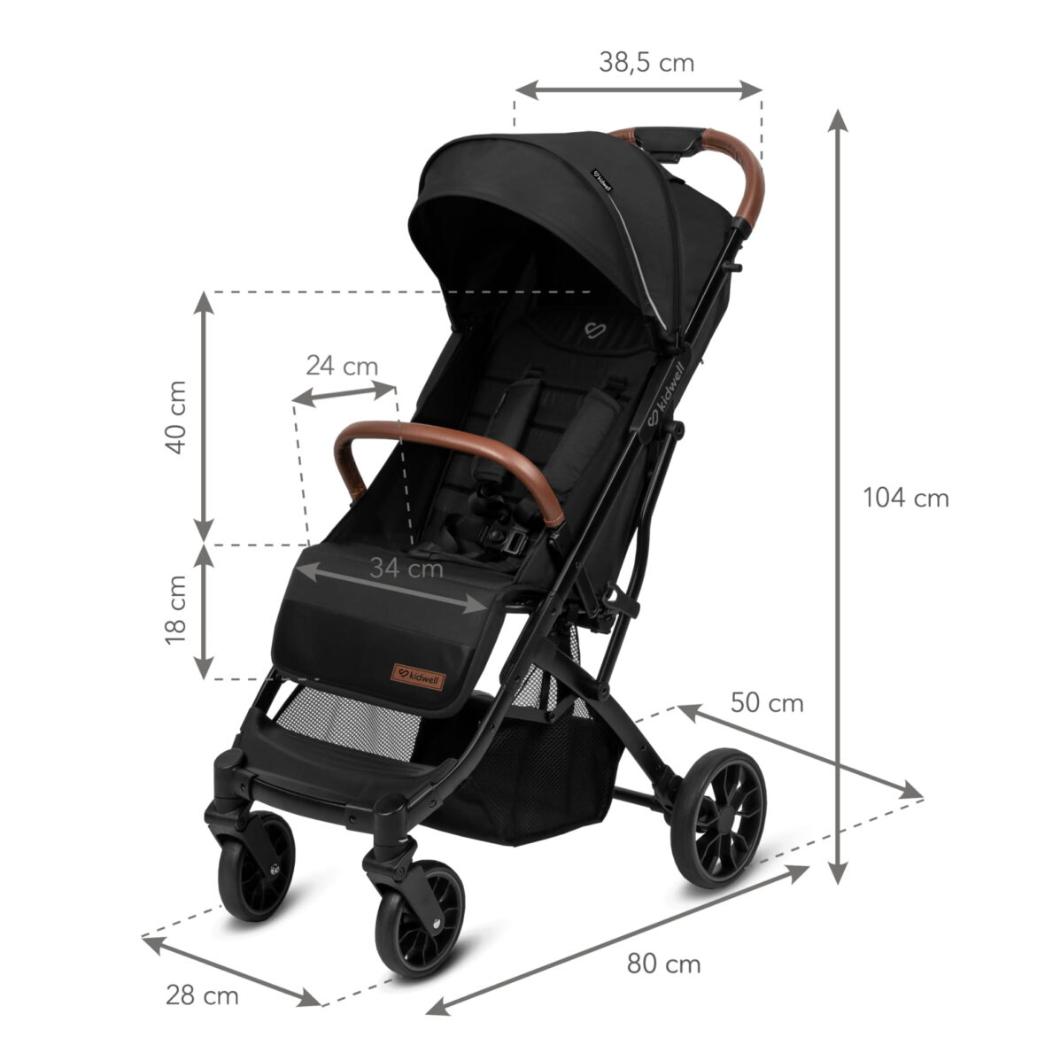 Прогулянкова коляска Kidwell COLMER Jet Black - Фото 12