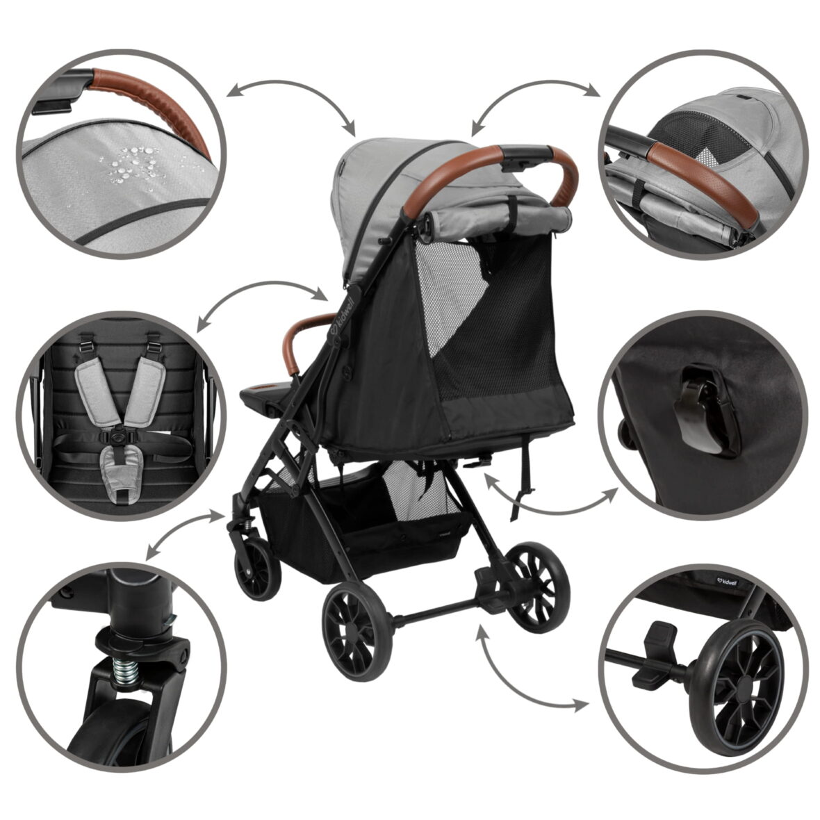 Прогулянкова коляска Kidwell COLMER Cool Grey - Фото 8