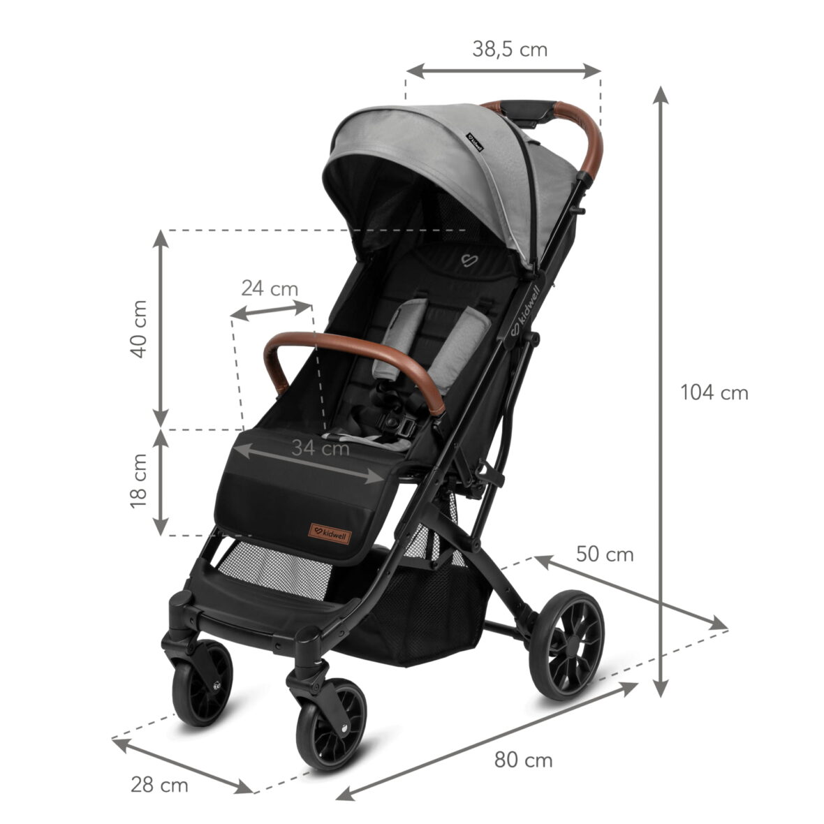 Прогулянкова коляска Kidwell COLMER Cool Grey - Фото 14