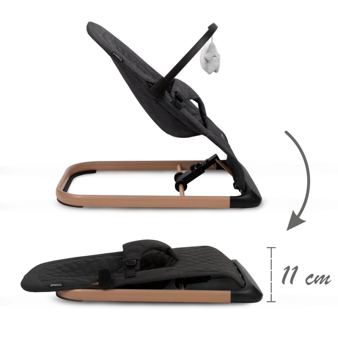 Крісло-гойдалка Kidwell LARO Black/Wooden - Фото 8