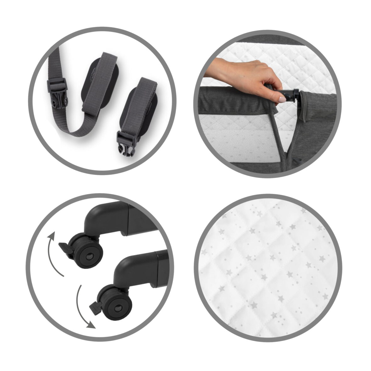 Приставне ліжечко Kidwell Snuzzy Dark Grey - Фото 4