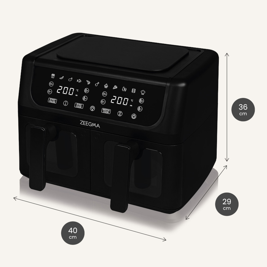Аерофритюрниця двокамерна Zeegma Dual 9л Black - Фото 10