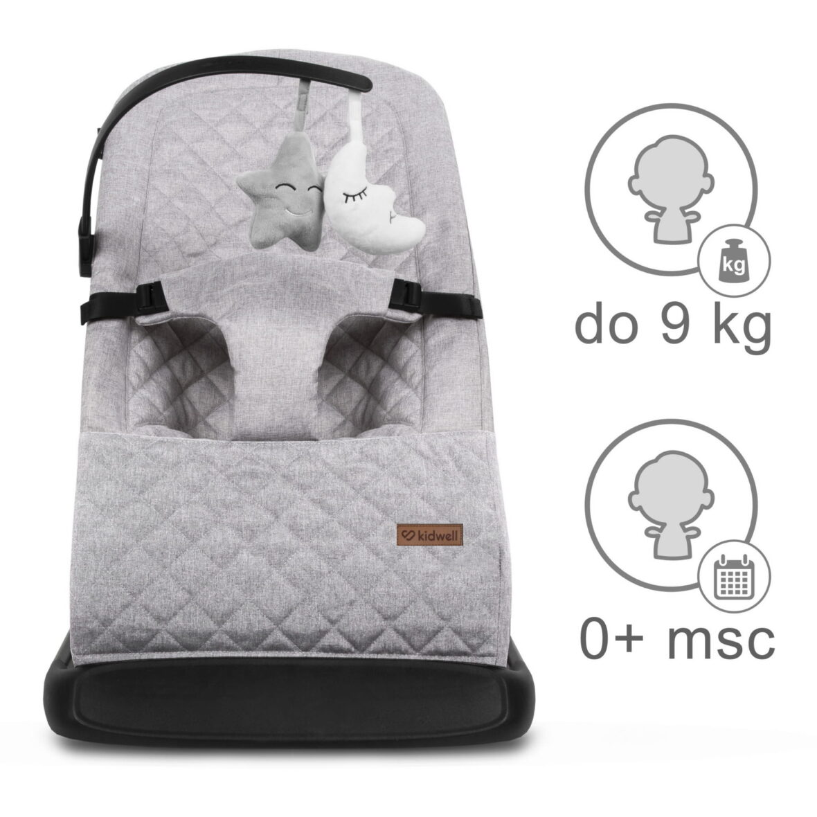 Крісло-гойдалка Kidwell LARO Full Grey/Black - Фото 7