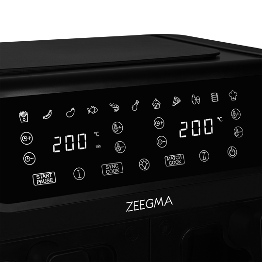 Аерофритюрниця двокамерна Zeegma Dual 9л Black - Фото 12