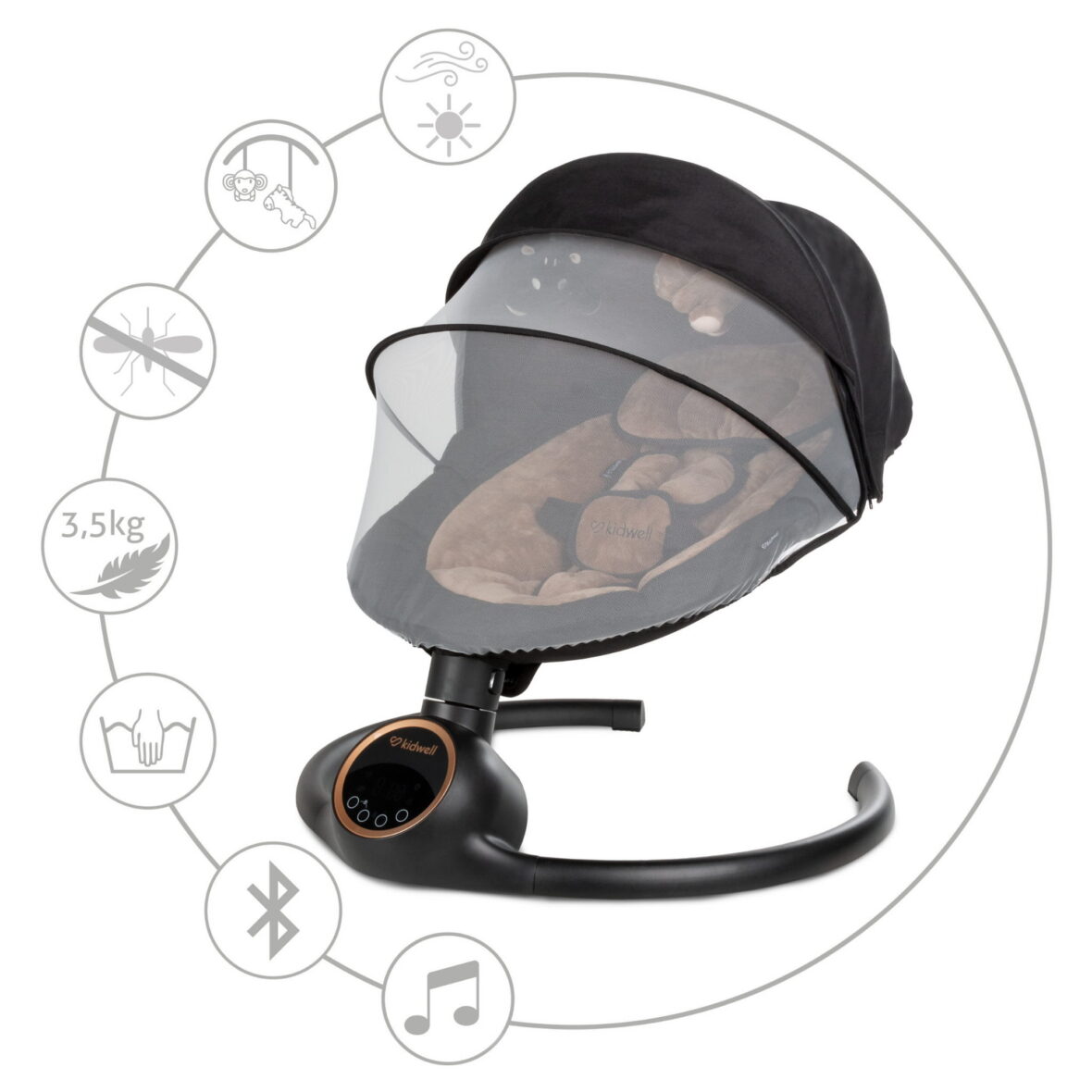Закачуючий центр Kidwell 2в1 REVE Black/Gold - Фото 7