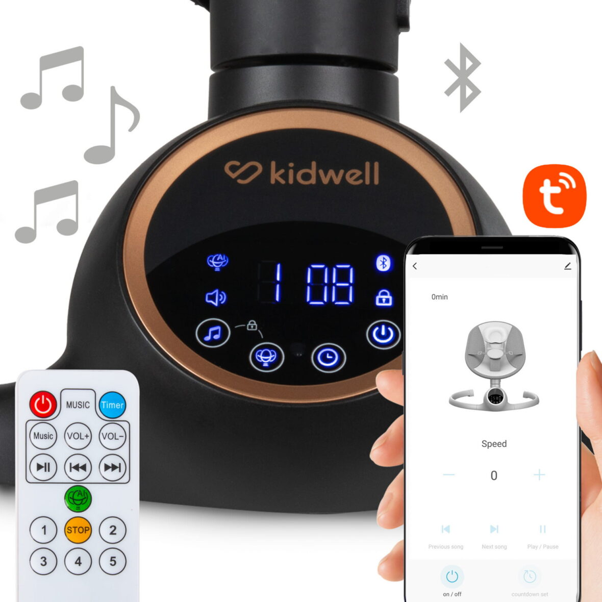 Закачуючий центр Kidwell 2в1 REVE Black/Gold - Фото 12