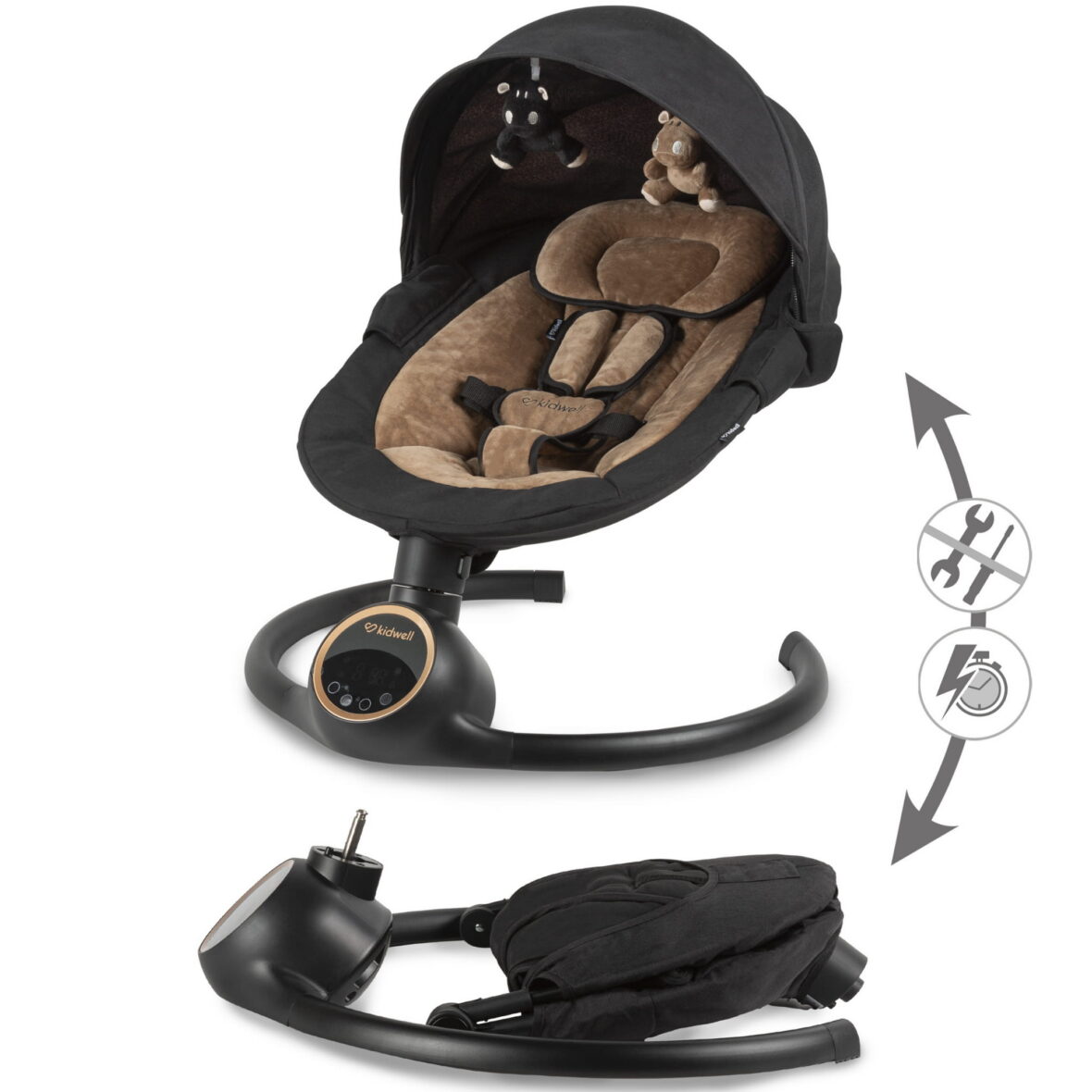 Закачуючий центр Kidwell 2в1 REVE Black/Gold - Фото 8