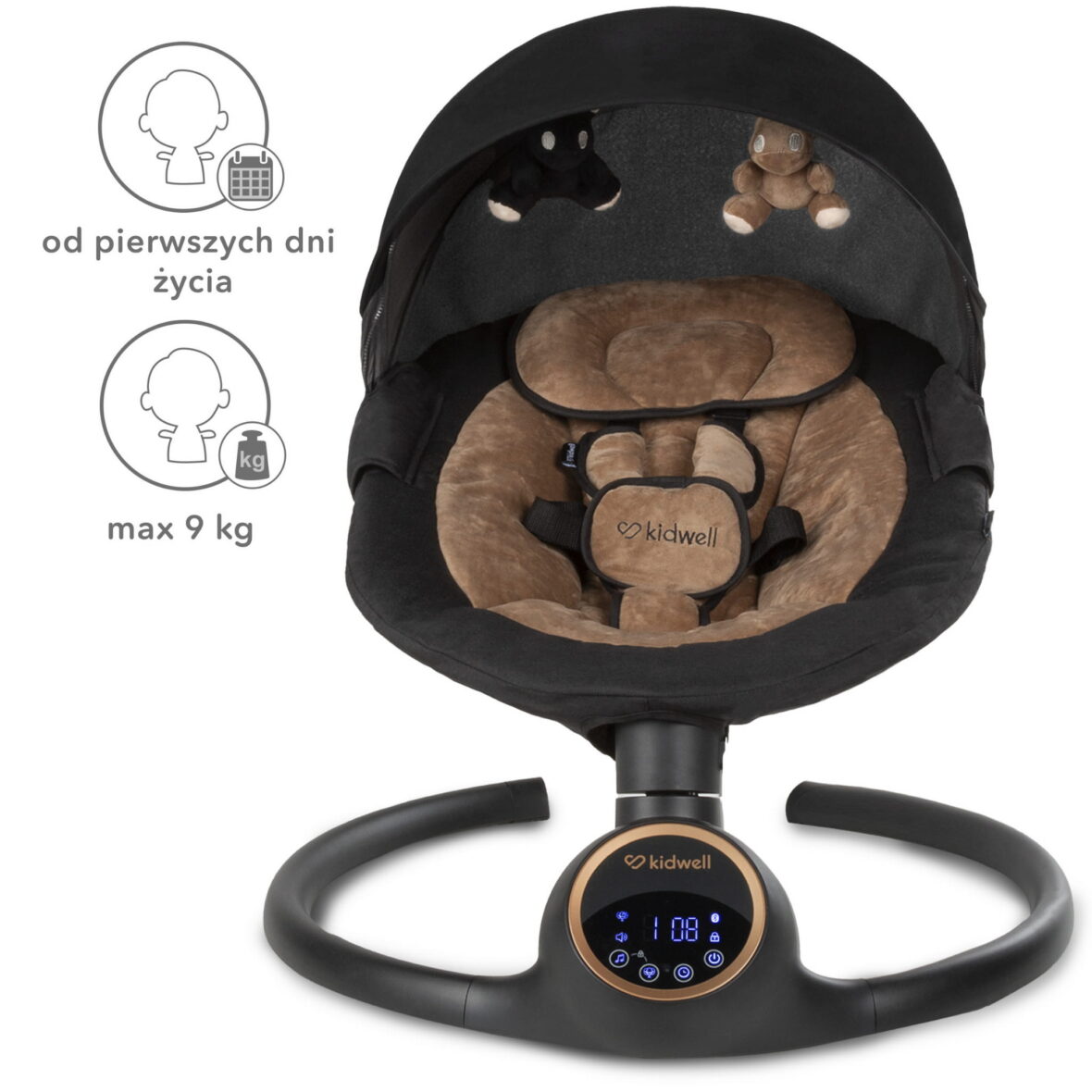 Закачуючий центр Kidwell 2в1 REVE Black/Gold - Фото 9