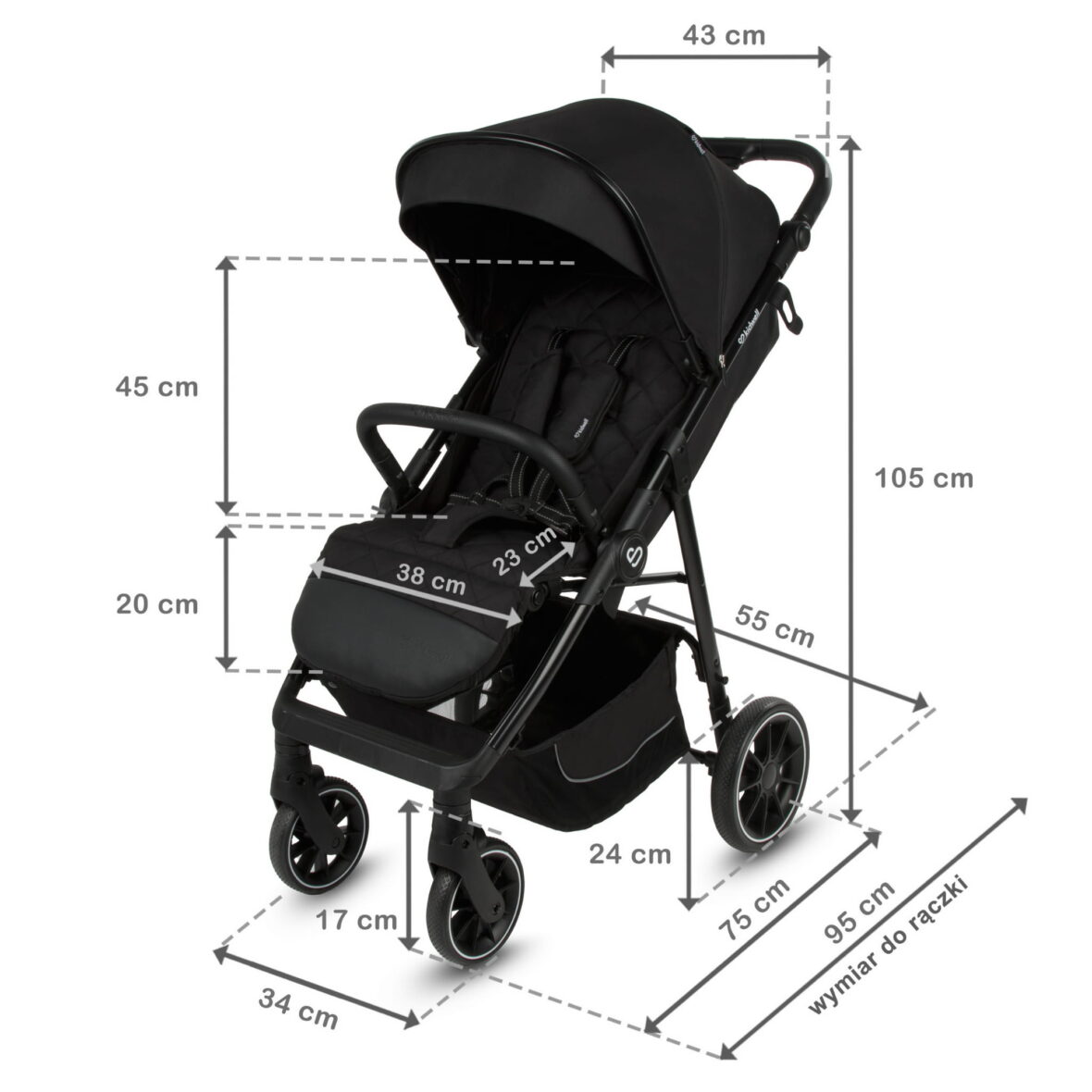Прогулянкова коляска Kidwell ENZO Black - Фото 13
