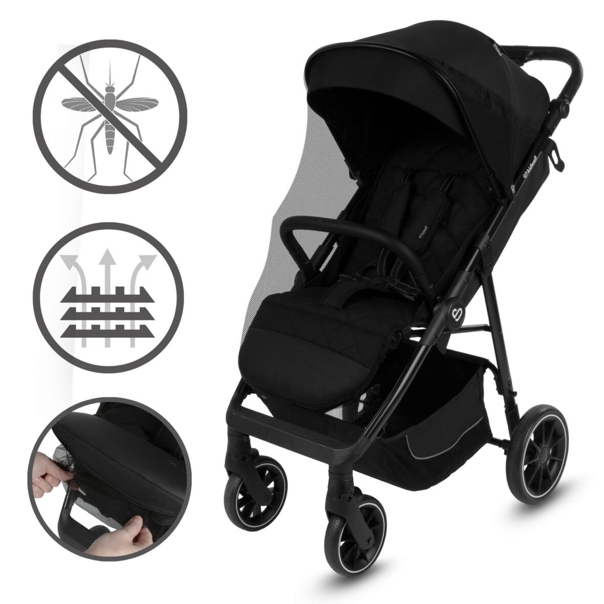 Прогулянкова коляска Kidwell ENZO Black - Фото 6
