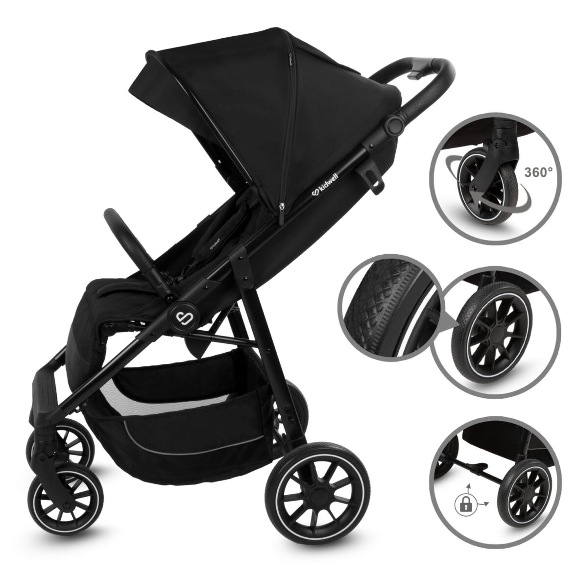 Прогулянкова коляска Kidwell ENZO Black - Фото 7