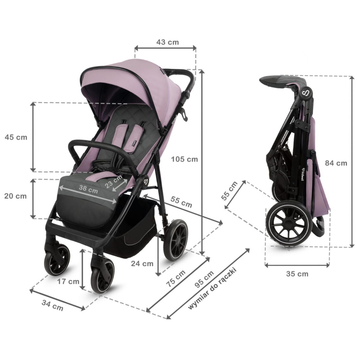 Прогулянкова коляска Kidwell ENZO Pink - Фото 10
