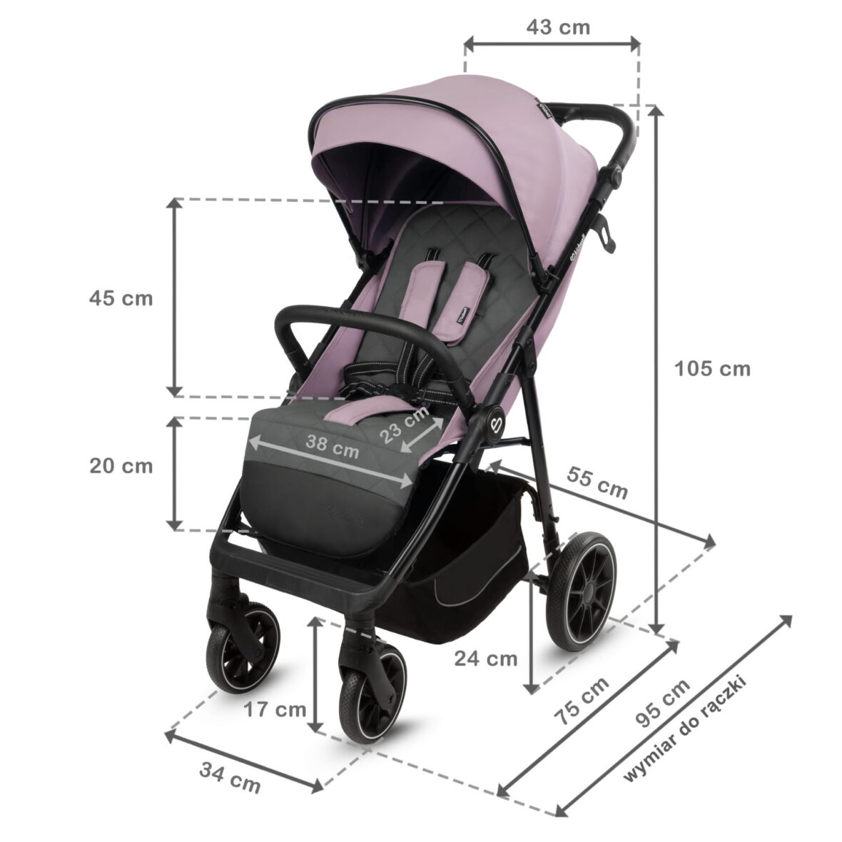 Прогулянкова коляска Kidwell ENZO Pink - Фото 11