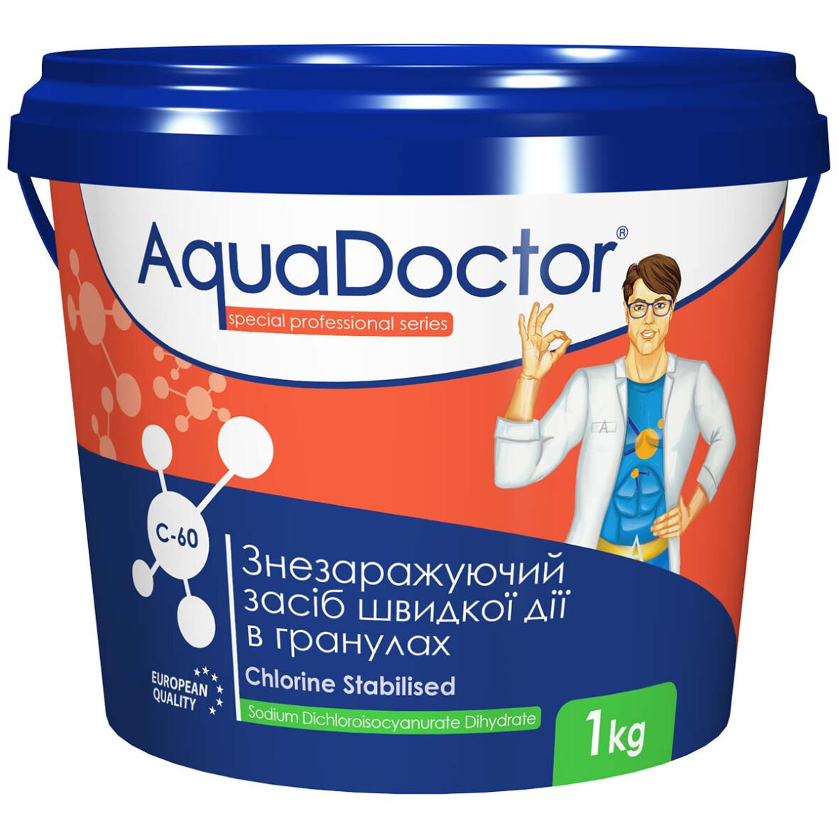 Дезінфектант на основі хлору швидкої дії AquaDoctor C-60 1 кг