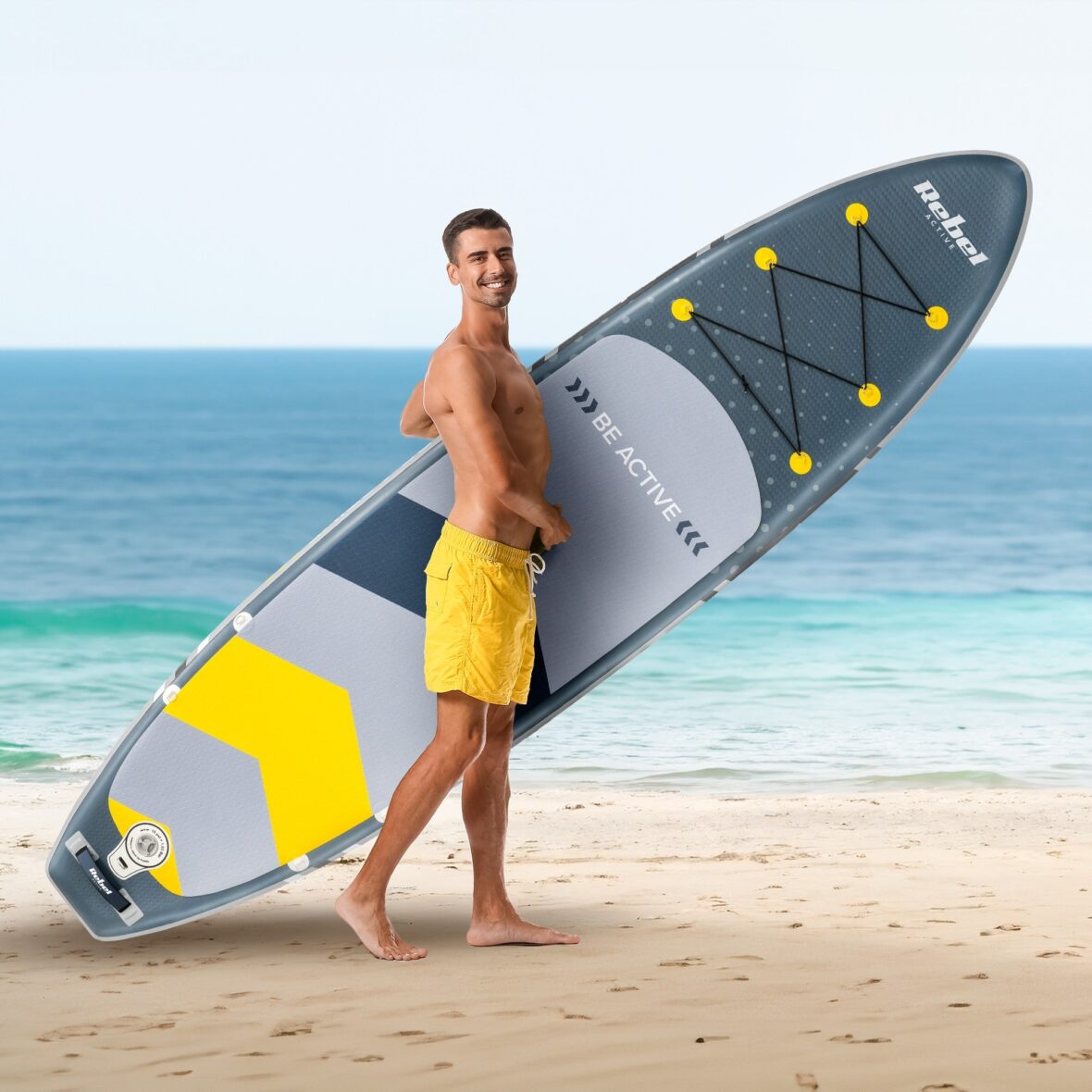 SUP дошка 350см Rebel ACTIVE із аксесуарами сапборд 150 кг 350 x 81 х 15 см Grey - Фото 2