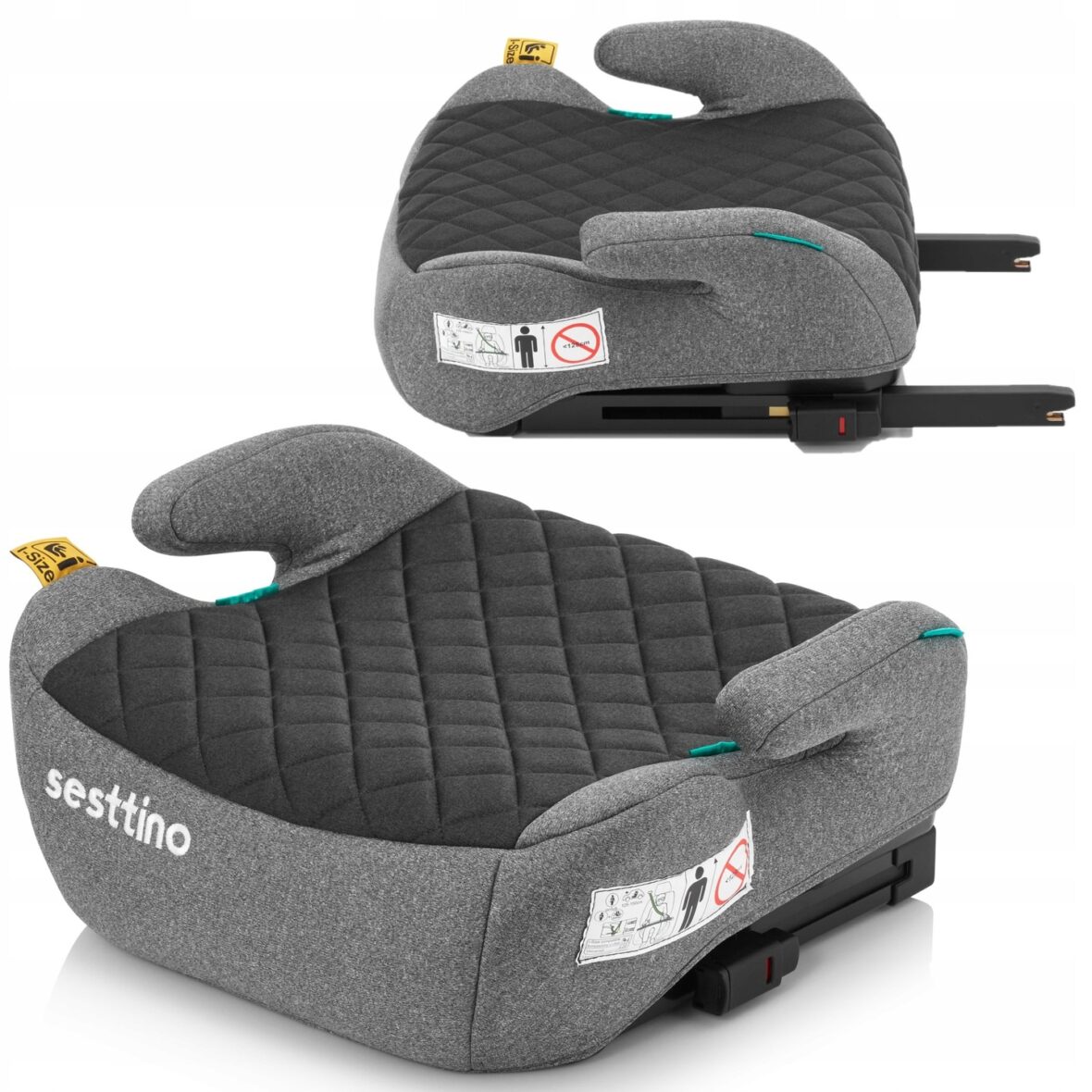 Автокрісло бустер Sesttino Xbooster Grey/Black Isofix - Фото 2