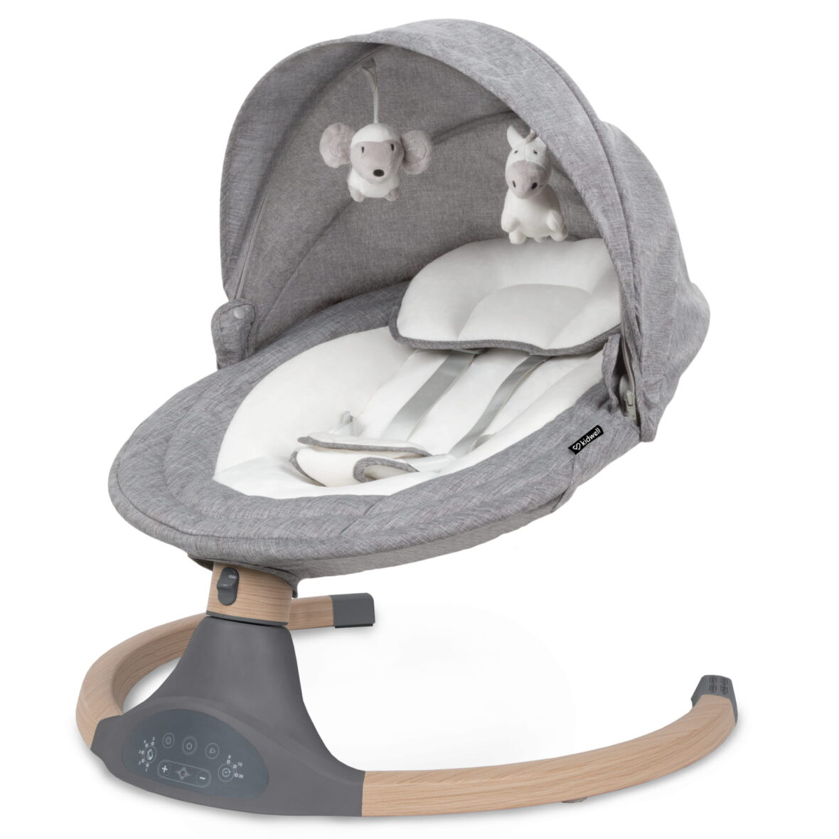 Шезлонг-гойдалка 2в1 Kidwell LUXI Dark Melange/Wooden - Фото 2