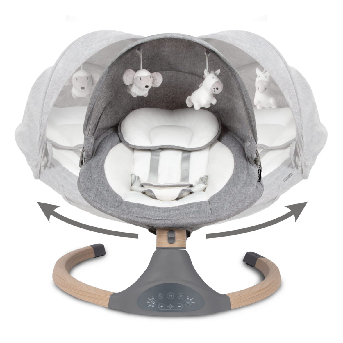 Шезлонг-гойдалка 2в1 Kidwell LUXI Dark Melange/Wooden - Фото 9
