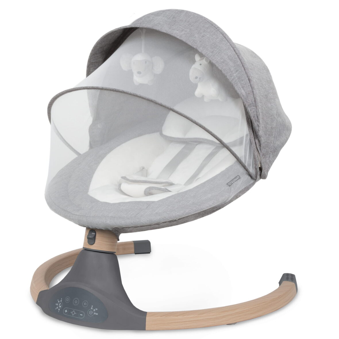 Шезлонг-гойдалка 2в1 Kidwell LUXI Dark Melange/Wooden - Фото 6