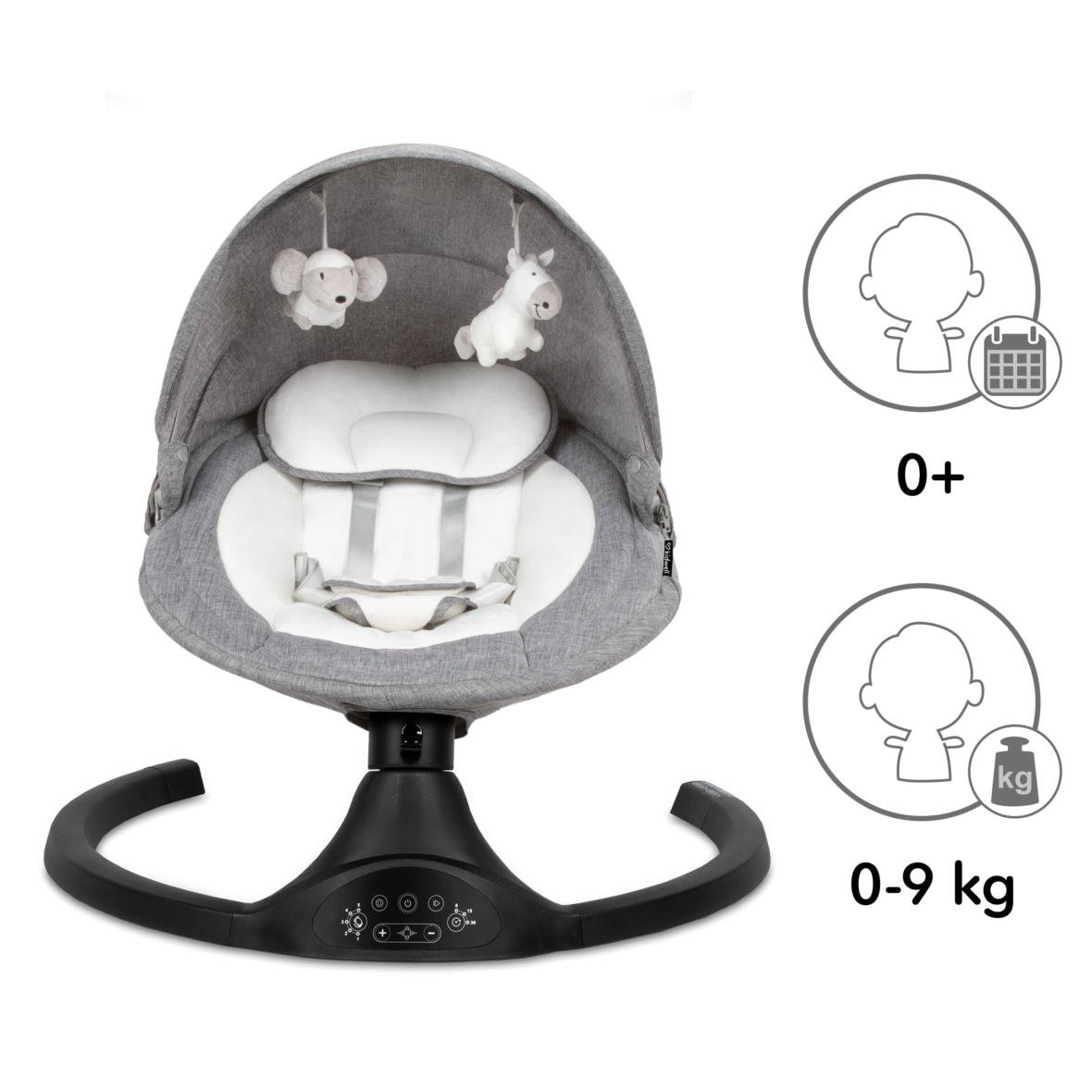 Шезлонг-гойдалка 2в1 Kidwell LUXI Dark Melange/Black - Фото 9