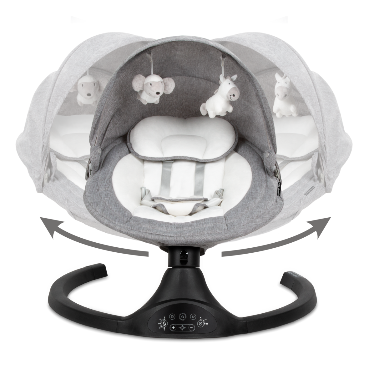 Шезлонг-гойдалка 2в1 Kidwell LUXI Dark Melange/Black - Фото 3