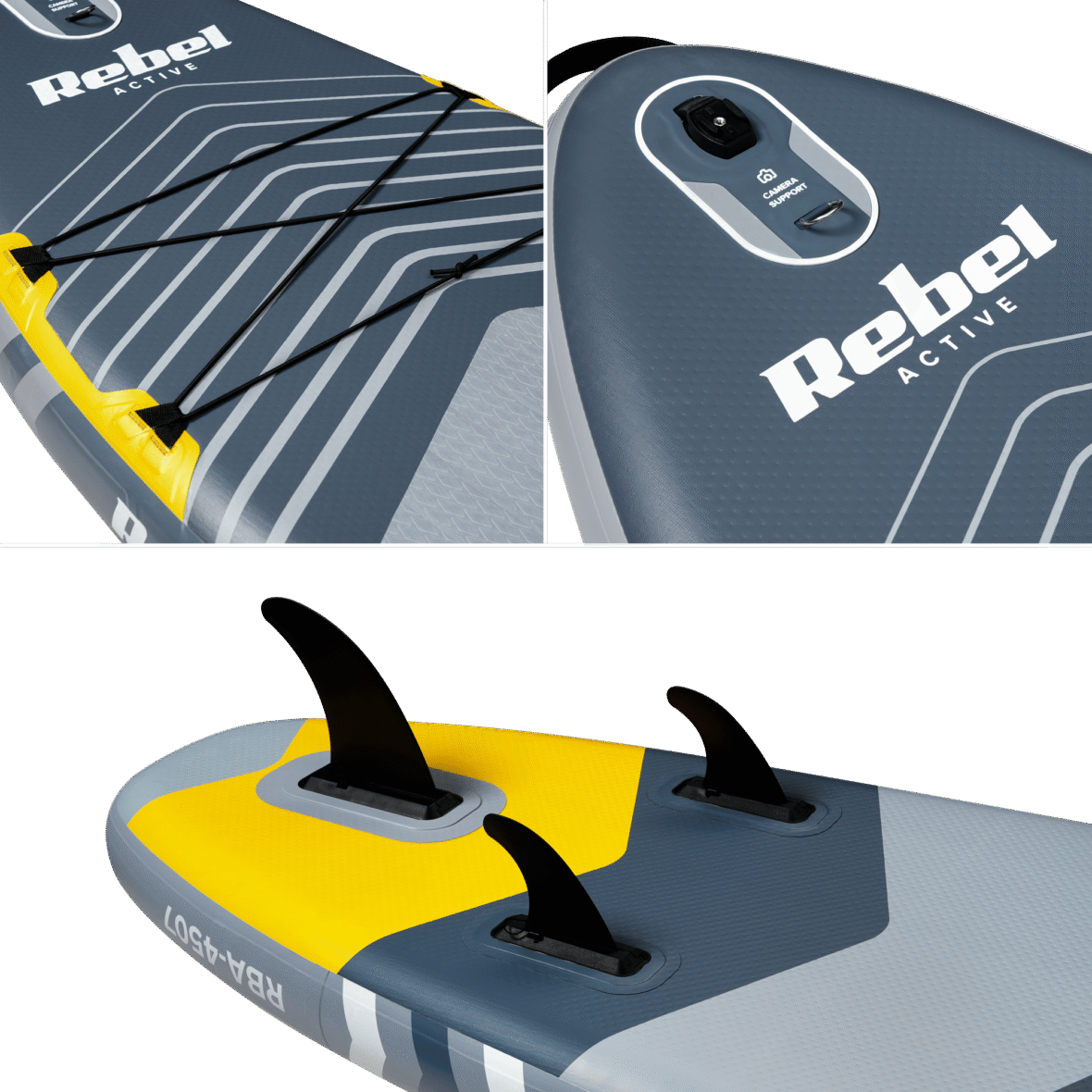SUP дошка 335 см Rebel ACTIVE RBA-4507-G із аксесуарами сапборд 170 кг 335 x 84 х 15 см Grey - Фото 6