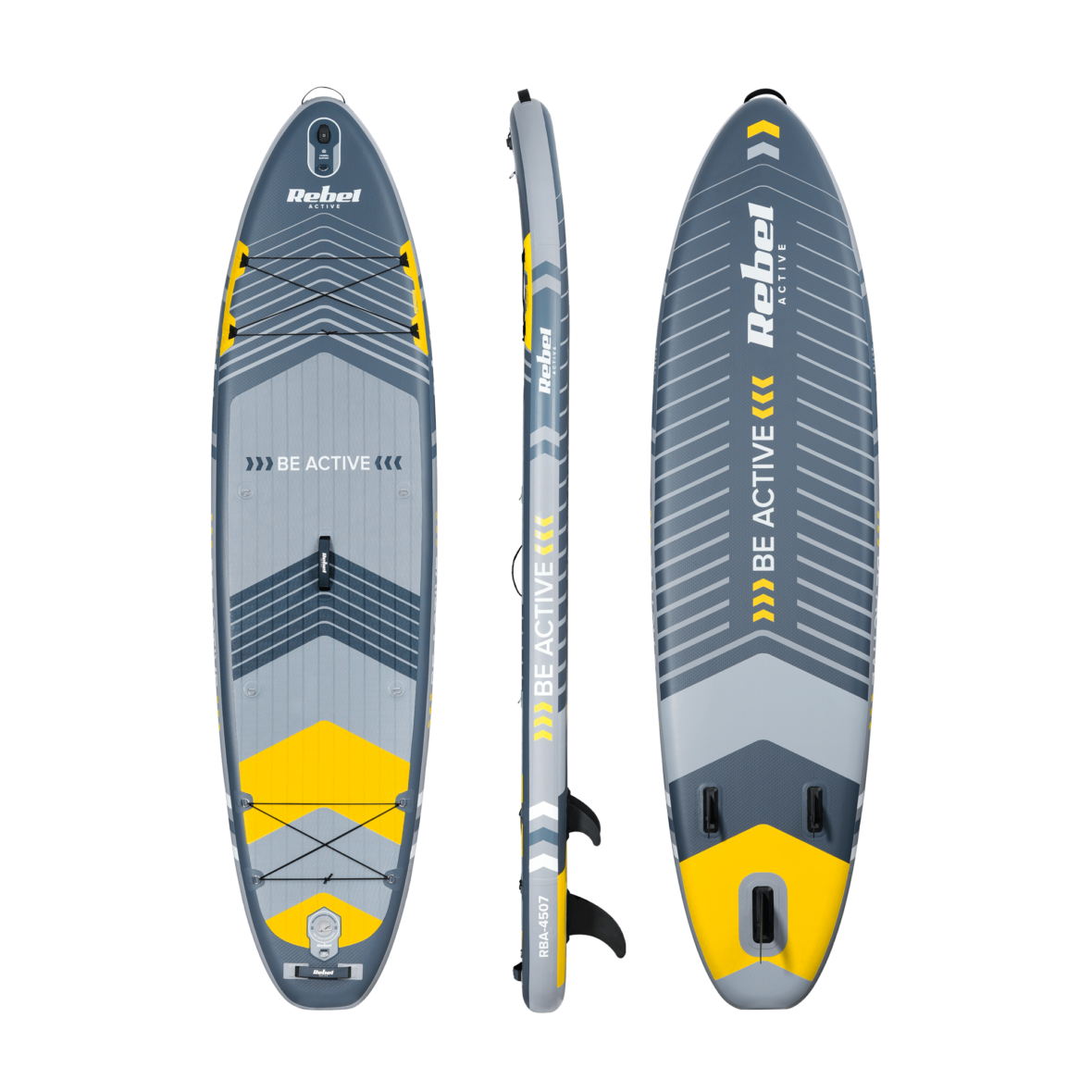 SUP дошка 335 см Rebel ACTIVE RBA-4507-G із аксесуарами сапборд 170 кг 335 x 84 х 15 см Grey - Фото 3